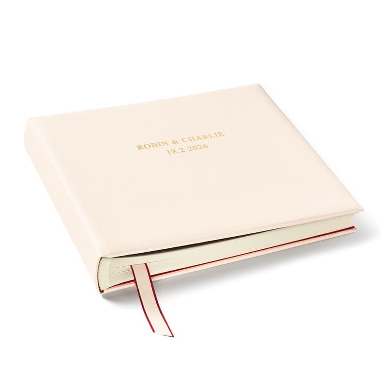 Aspinal of London 14-inch Plain Wedding Photo Album in Ivory Grain