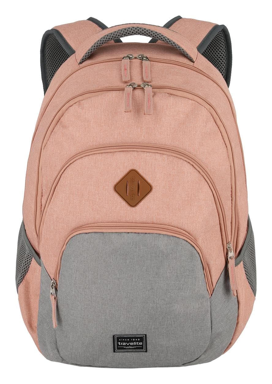 Batoh na notebook Travelite Basics Backpack Melange Rose/grey