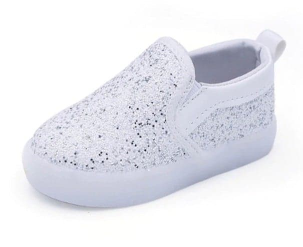 Dievčenské svietiace slip-on tenisky biela 29,5