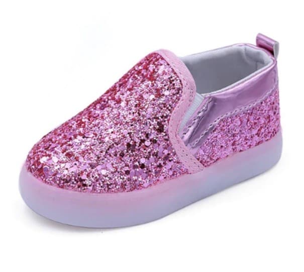 Dievčenské svietiace slip-on tenisky ružová 24,5