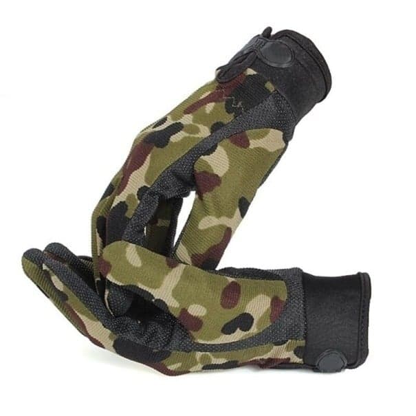 Pánske motocyklové rukavice armádneho štýlu J2158 maskáčová