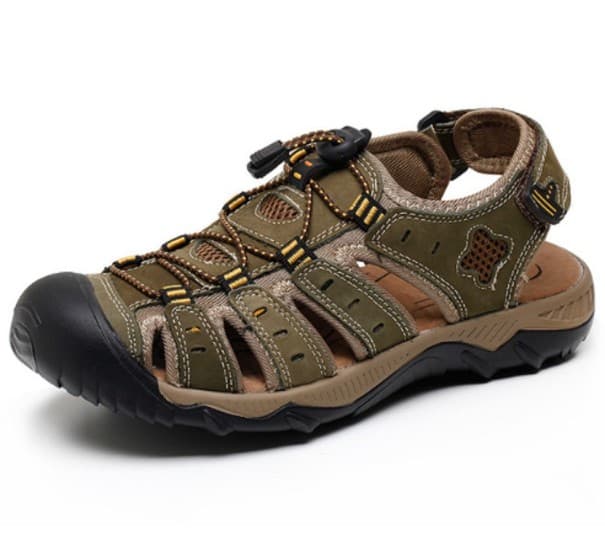 Pánske sandále s plnou špičkou J2180 armádny zelená 45
