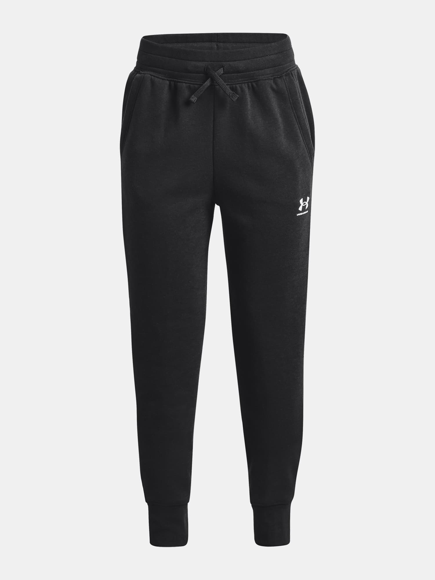 Čierne dievčenské športové tepláky Under Armour Rival Fleece