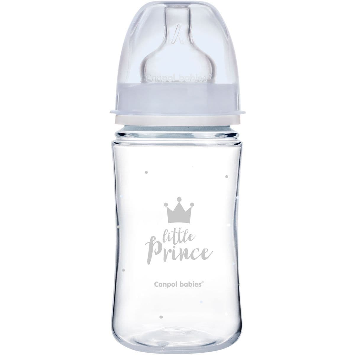 Canpol babies Fľaša so širokým hrdlom Royal Baby 240 ml modrá