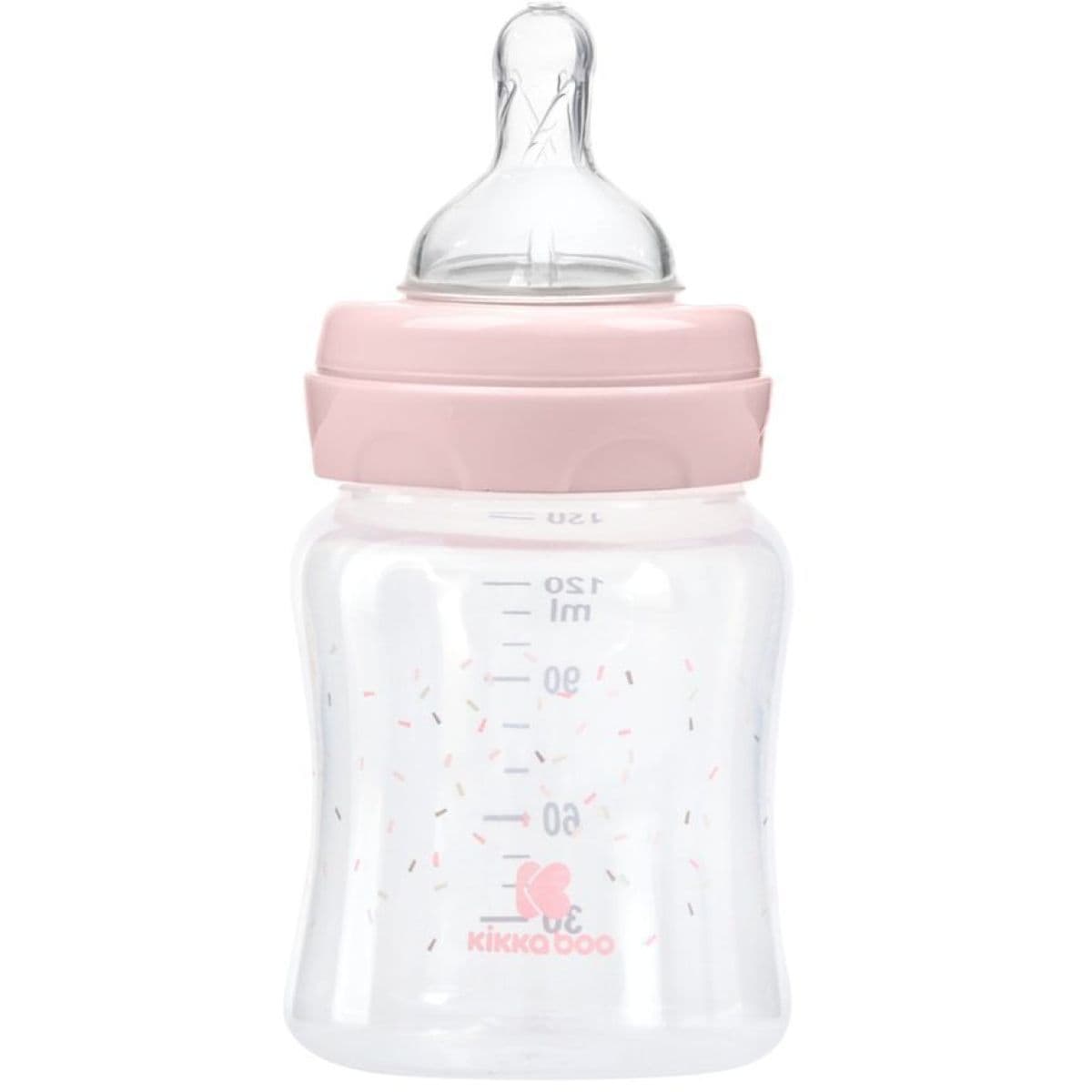 KikkaBoo Dojčenská fľaša 120ml 0m+ Hippo Dreams Pink