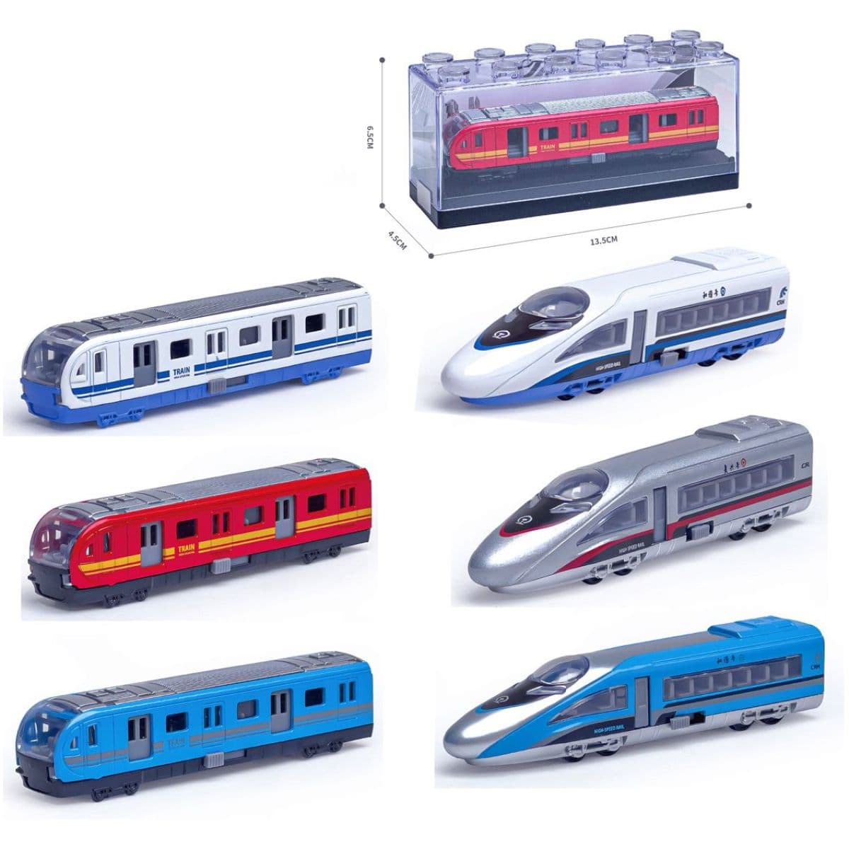 Sparkys Kovový model metra-vysokorýchlostného vlaku 1:64 rychlík stříbrný