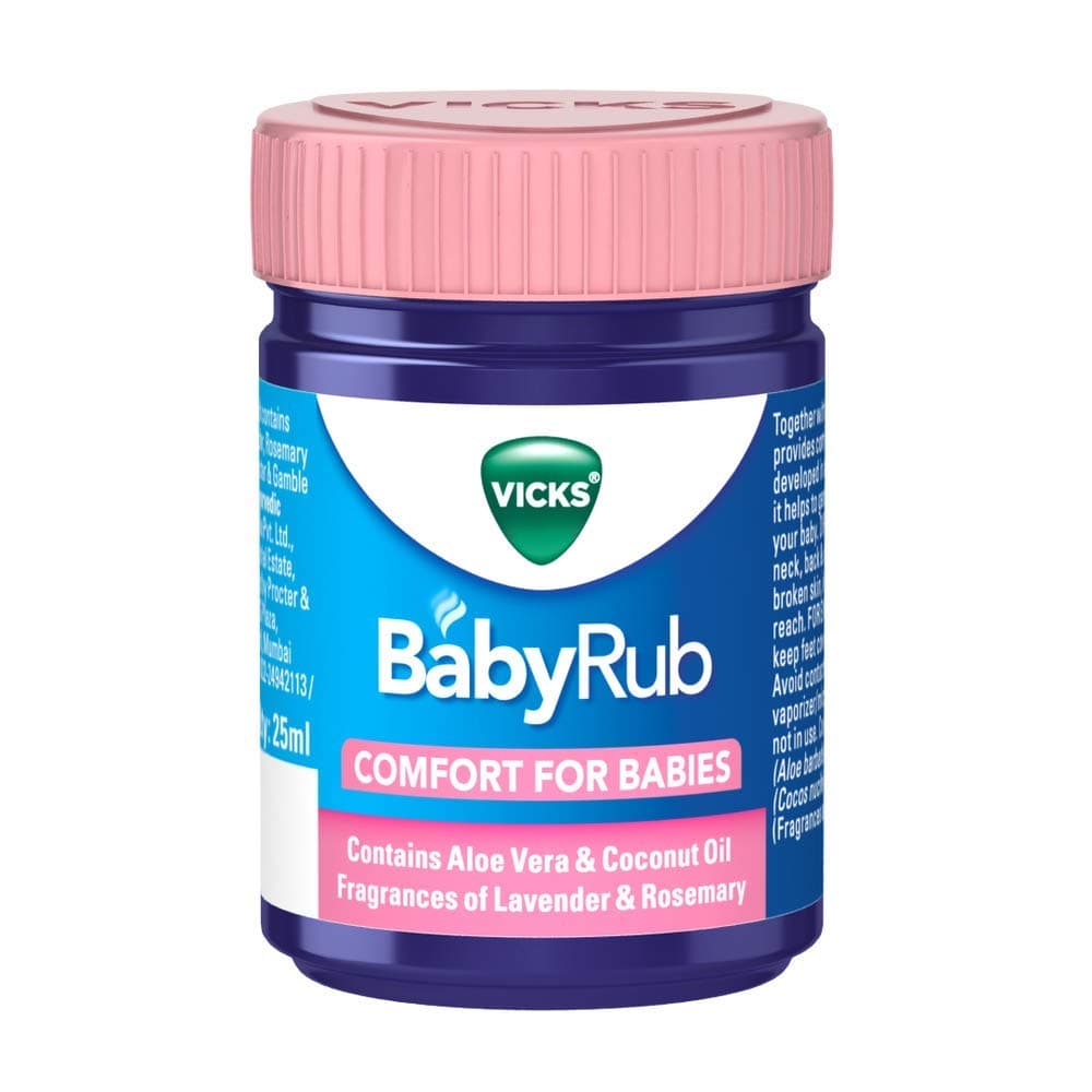 Vicks Babyrub 25 ml Detský hydratačný upokojujúci balzam pre jemný komfort a relaxáciu Masážny krém Balenie 1 Starostlivosť