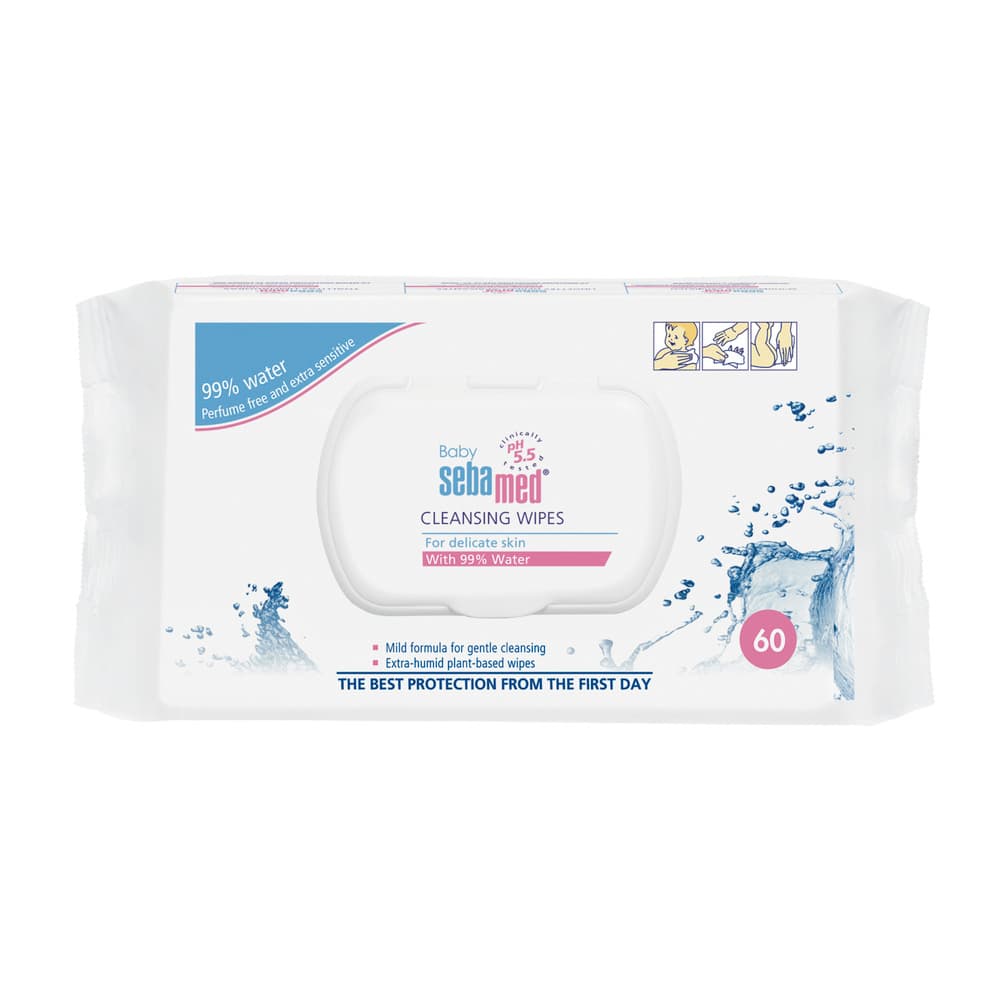 Sebamed Vlhčené obrúsky pre deti s 99% vody Baby (Cleansing Wipes) 60 ks