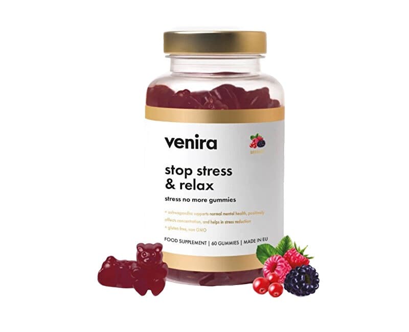 Venira Stop stress & relax - stress no more gummies - lesné plody 60 ks