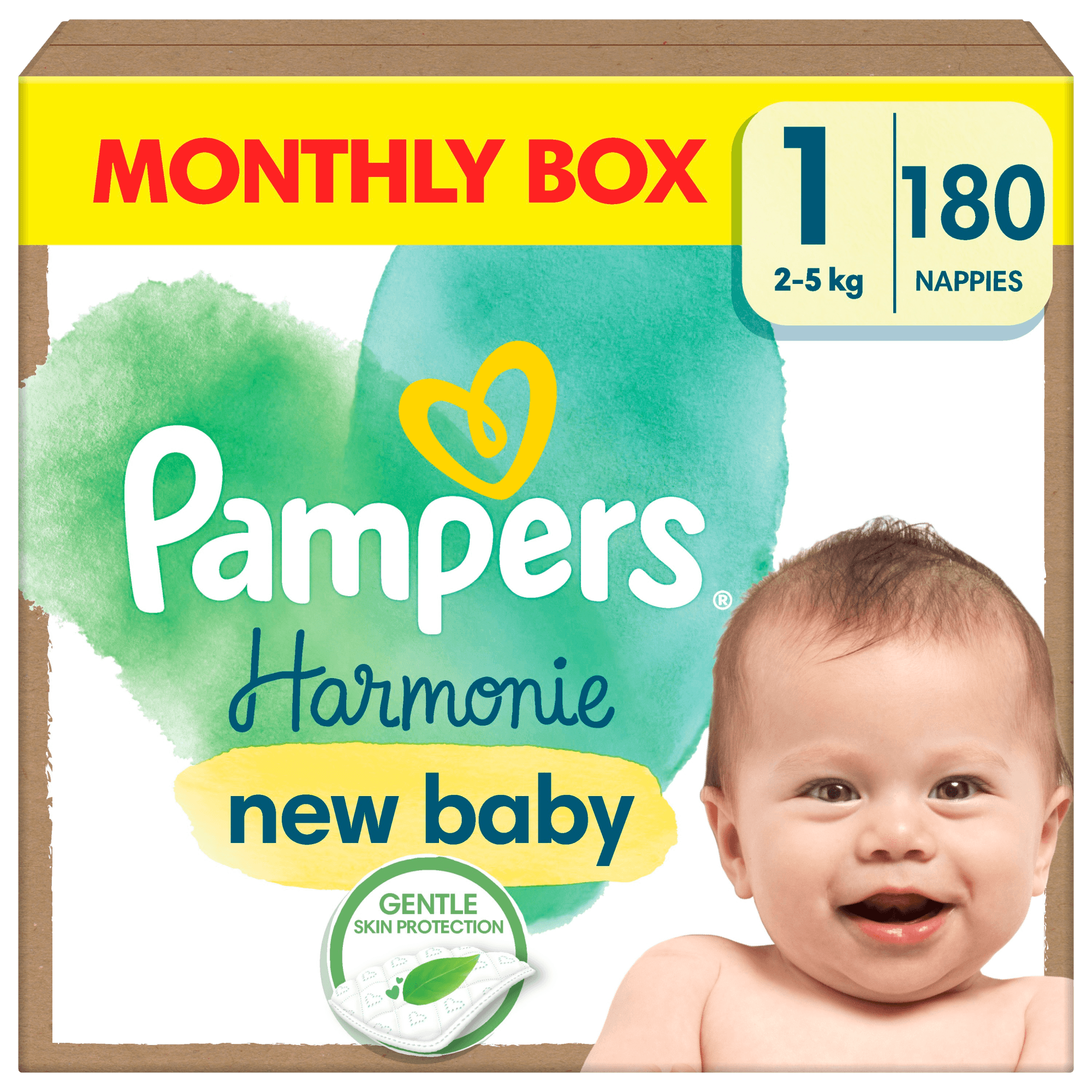 PAMPERS Harmonie Baby veľ.1 - Mesačný balík 180 ks