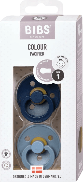 BIBS Colour Cumlíky z prírodného kaučuku - veľkosť 1, Deep Space/Petrol, 2 ks