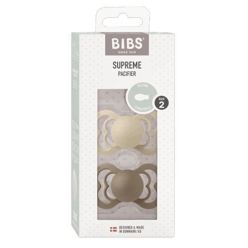 BIBS Supreme Ortodontické Cumlíky z prírodného kaučuku - , veľkosť 2, Vanilla/Dark Oak 2 ks
