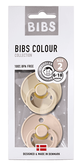 BIBS Colour Cumlíky z prírodného kaučuku, veľkosť 2, Vanilla/Blush 2 ks