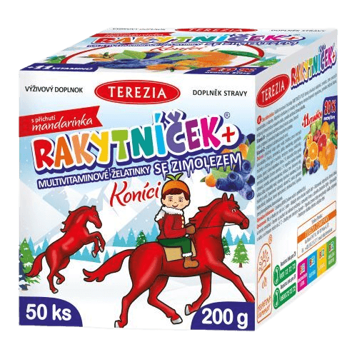 TEREZIA Rakytníček Koníky multivitamínové želatínky so zemolezom 50 ks