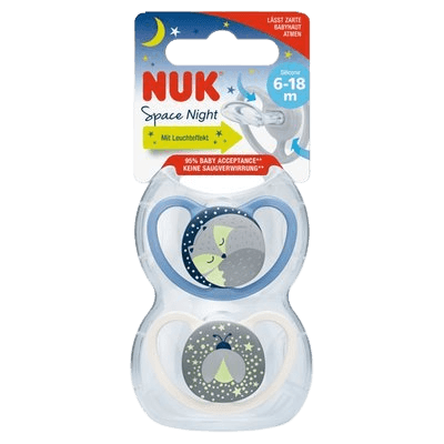 NUK Cumlík Space Night 6-18m 2 ks