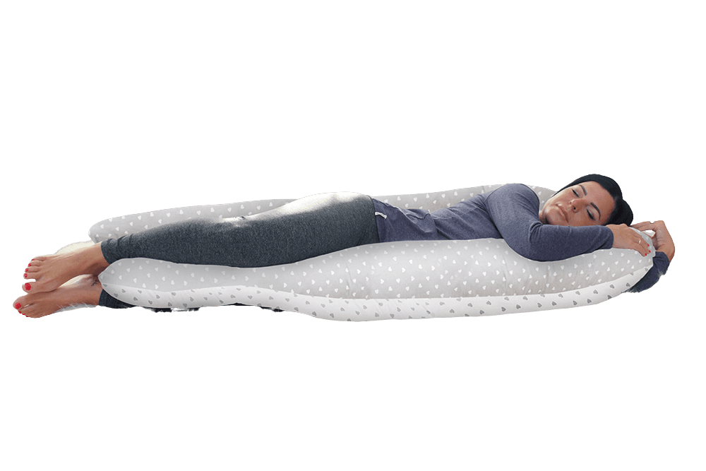SCAMP Tehotenský polštár tvar U 75x135 cm Little Heart Grey