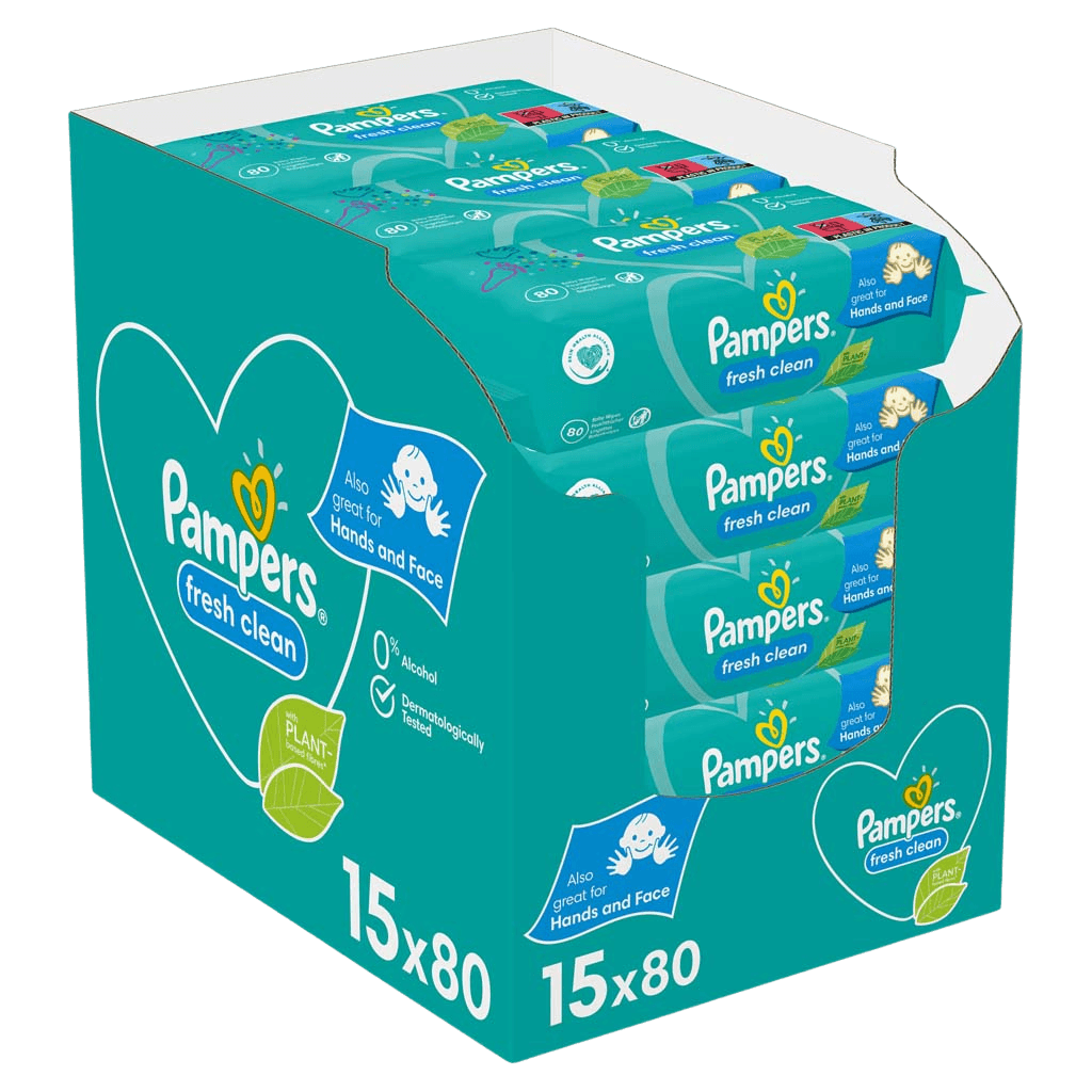 PAMPERS Fresh Clean Baby detské čistiacie obrúsky 15 x 80 ks