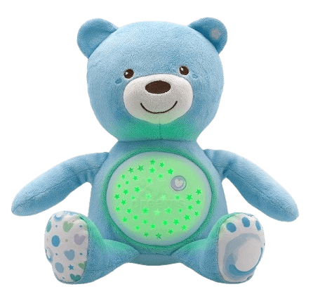 CHICCO Medvedík uspávačik s projektorom a hudbou Baby Bear First Dreams - modrá 0m+