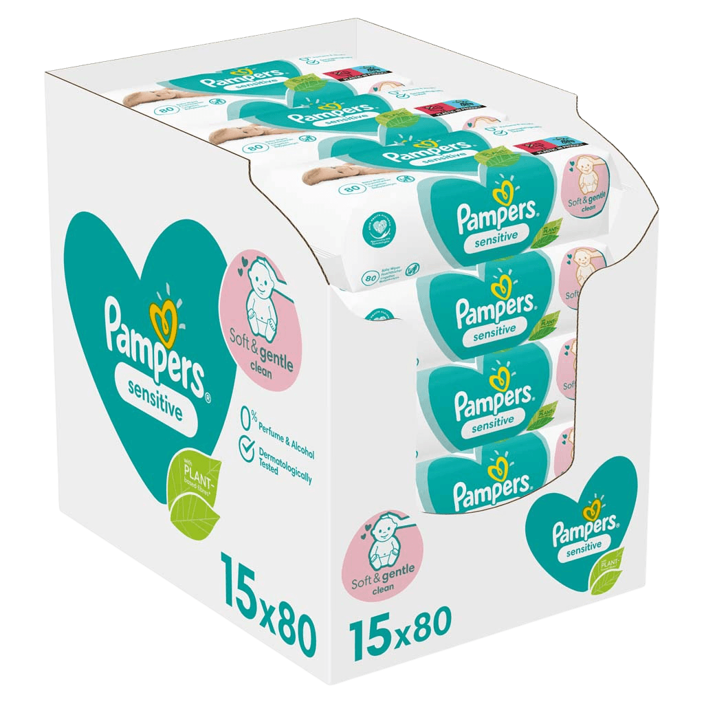 PAMPERS Sensitive Baby Detské čistiace obrúsky 15 x 80 ks