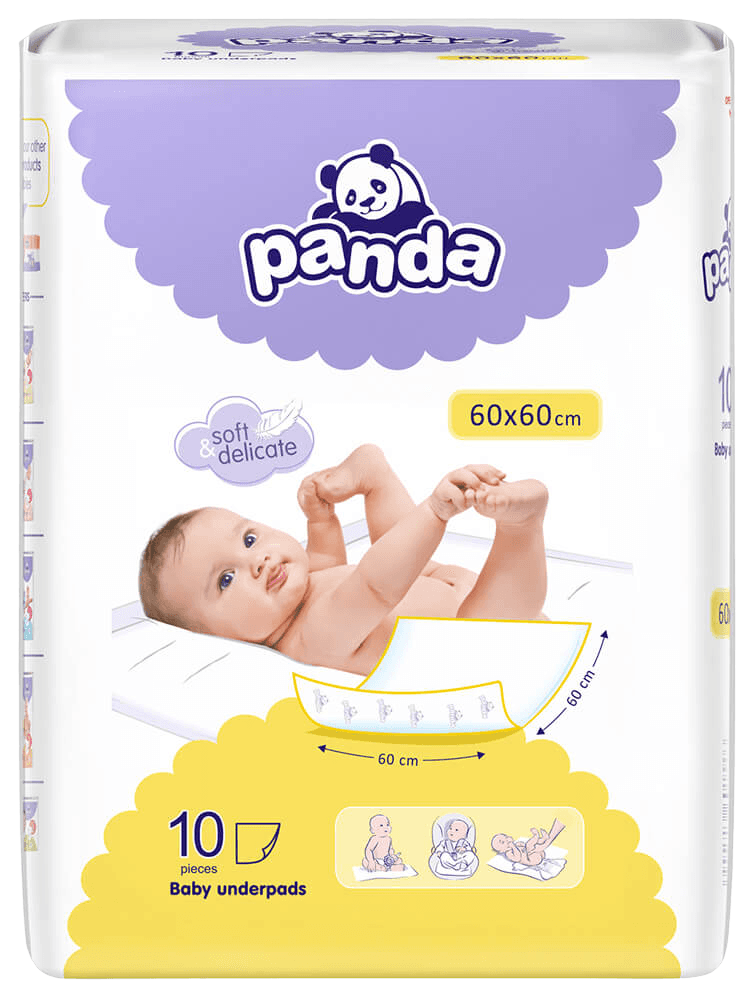 PANDA Detské prebaľovacie podložky 10 ks
