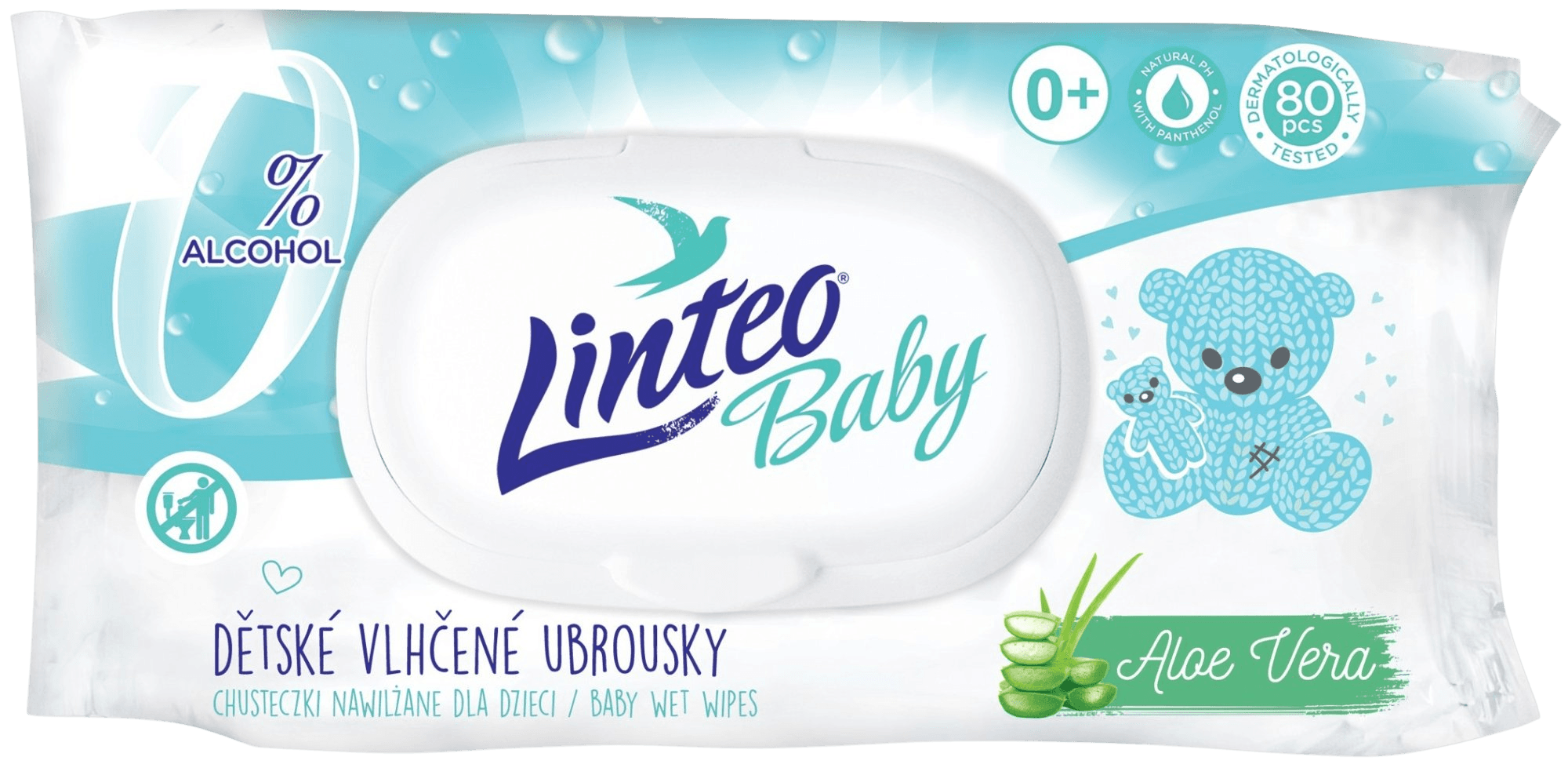 LINTEO Vlhčené obrúsky Baby Pure and fresh 80 ks