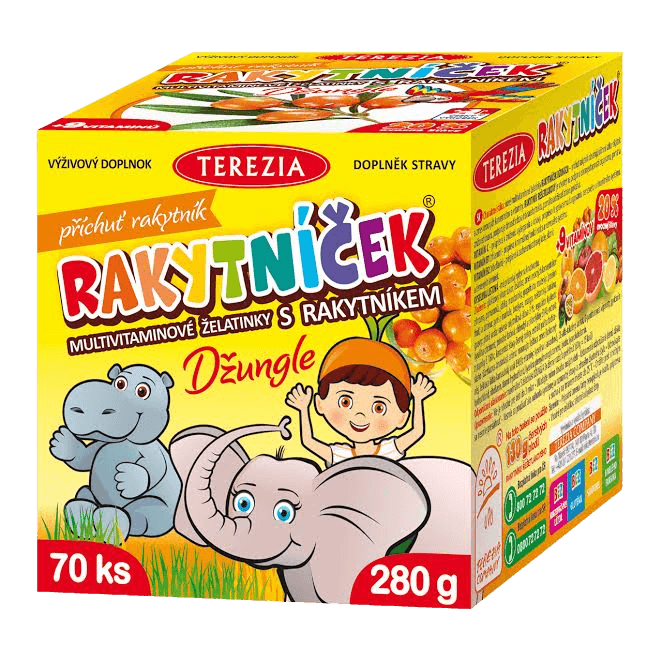 TEREZIA Rakytníček Džungľa multivitamínové želatínky s rakytníkom 70 ks