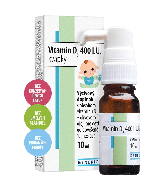GENERICA Vitamin D3 400 I.U. kvapky 10 ml