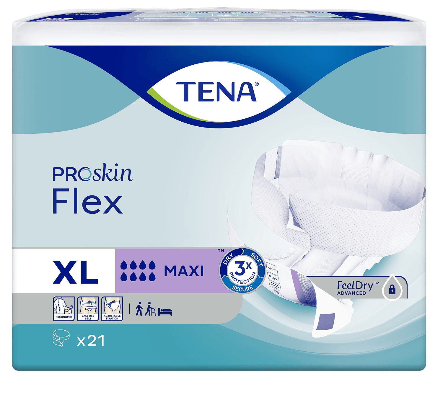 TENA Flex Maxi Extra Large absorpčné nohavičky s rýchloupínacím pásom 21 ks