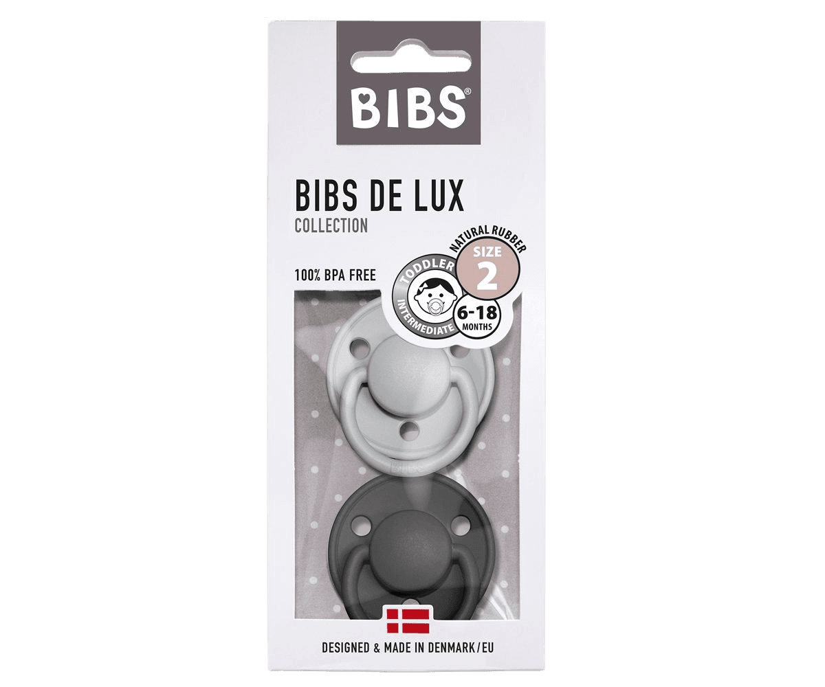 BIBS De Lux Cumlíky z prírodného kaučuku - , veľkosť 2, Cloud/Black 2 ks