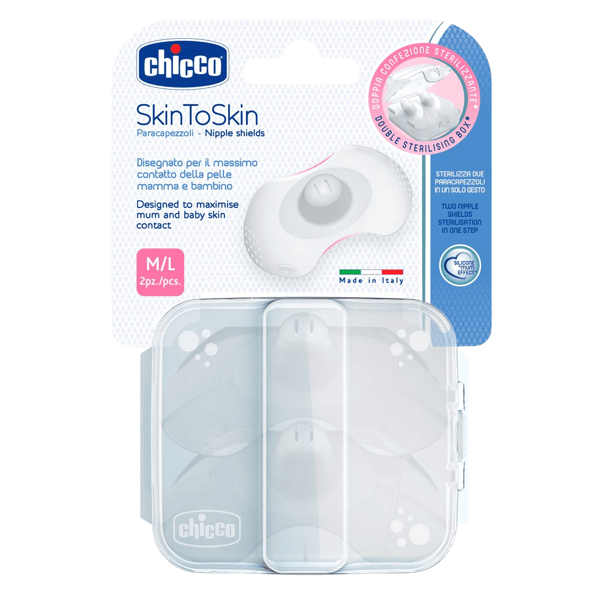 CHICCO Chránič bradaviek SkinToSkin silikón M/L 2 ks