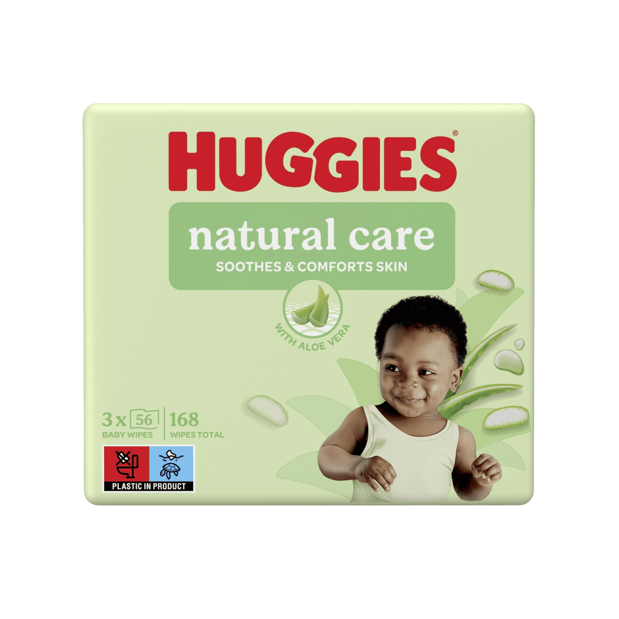 HUGGIES® Natural Care Triplo vlhčené obrúsky 3 x 56 ks