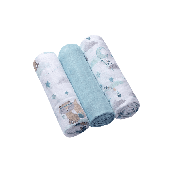 BABYONO Plienky bambusové Blue, 70x70 cm 3 ks