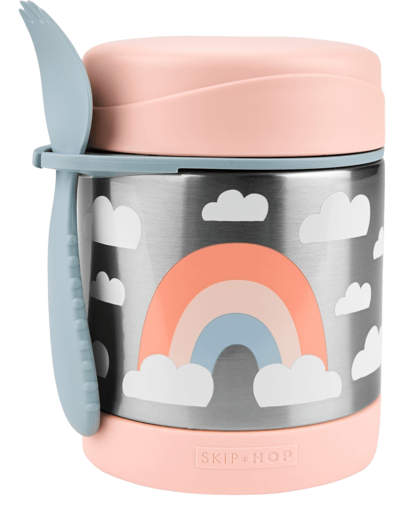 SKIP HOP Spark Style Termoska na jedlo so lyžičkou/vidličkou Dúha, 3r+ 325 ml