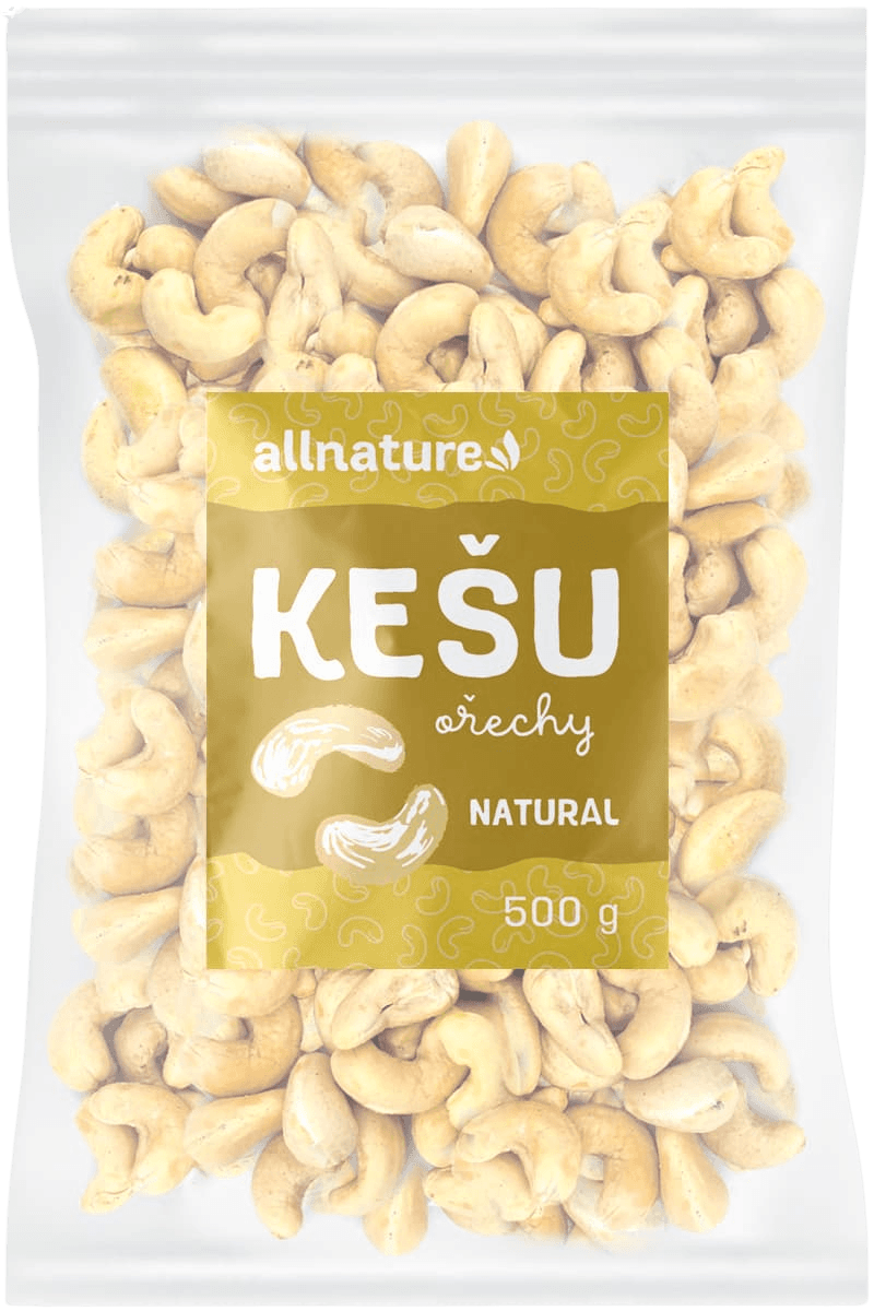 ALLNATURE Kešu jadrá, 1 x 500 g