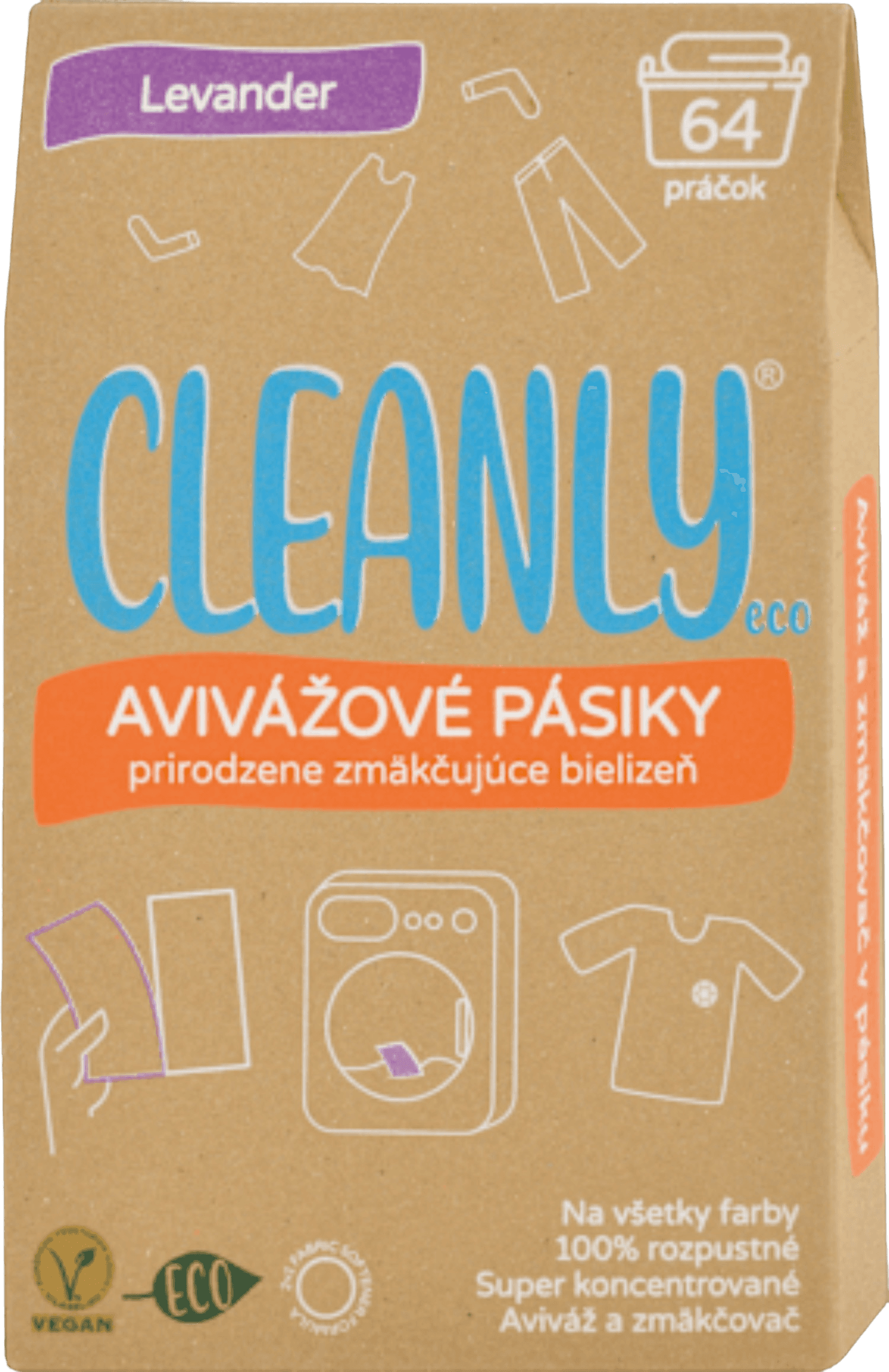 CLEANLY ECO Avivážové prúžky - Levanduľa 64 ks