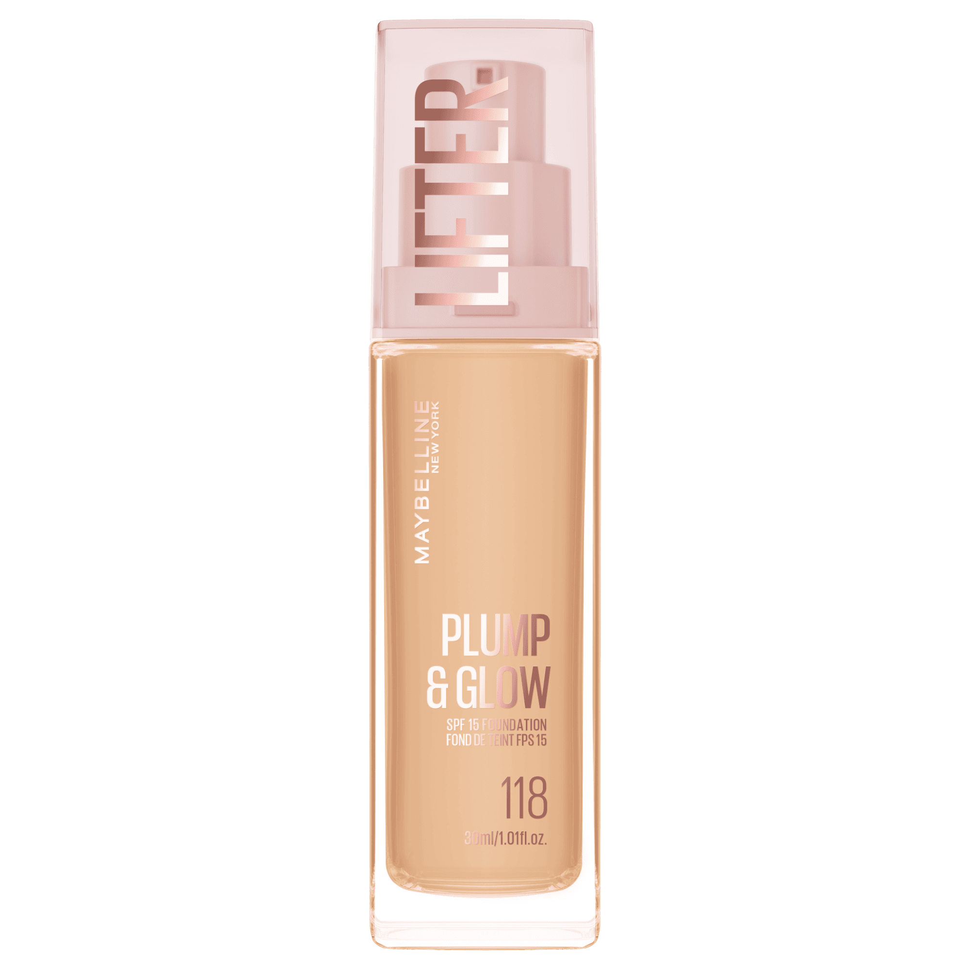MAYBELLINE NEW YORK Lifter Foundation 118 Rozjasňujúci make-up Plump & Glow 30 ml