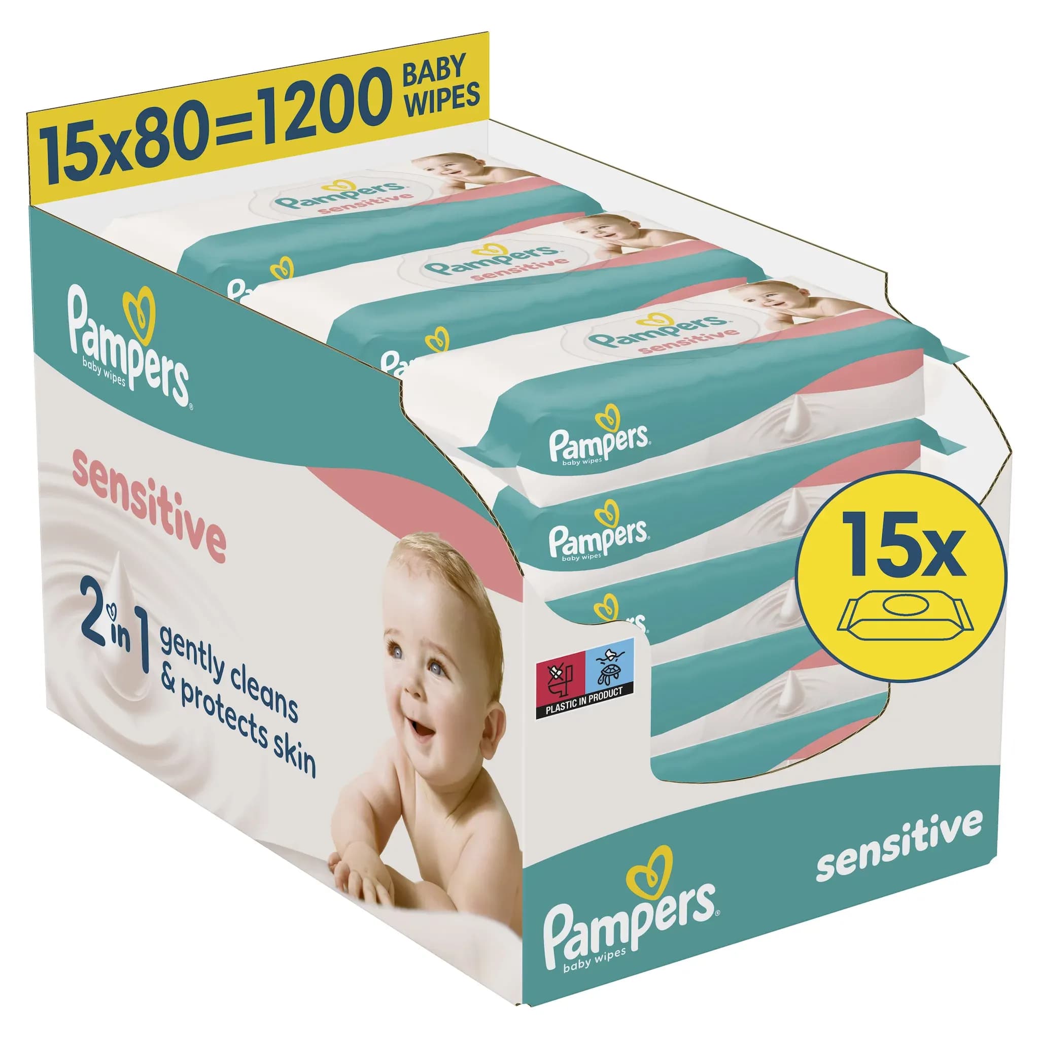 PAMPERS Sensitive Baby Detské čistiace obrúsky 15 x 80 ks