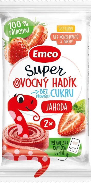 EMCO Super ovocný hadík jahoda 20 g
