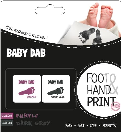 BABY DAB Farba na detské odtlačky fialová, šedá 2 ks
