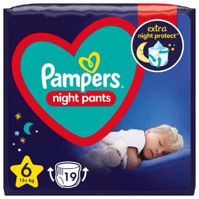 PAMPERS Night Pants S6, 15+ kg, 19 ks