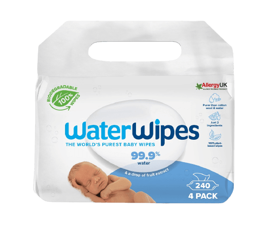 WATERWIPES 100 % BIO Odbúrateľné obrúsky, 4 x 60 ks