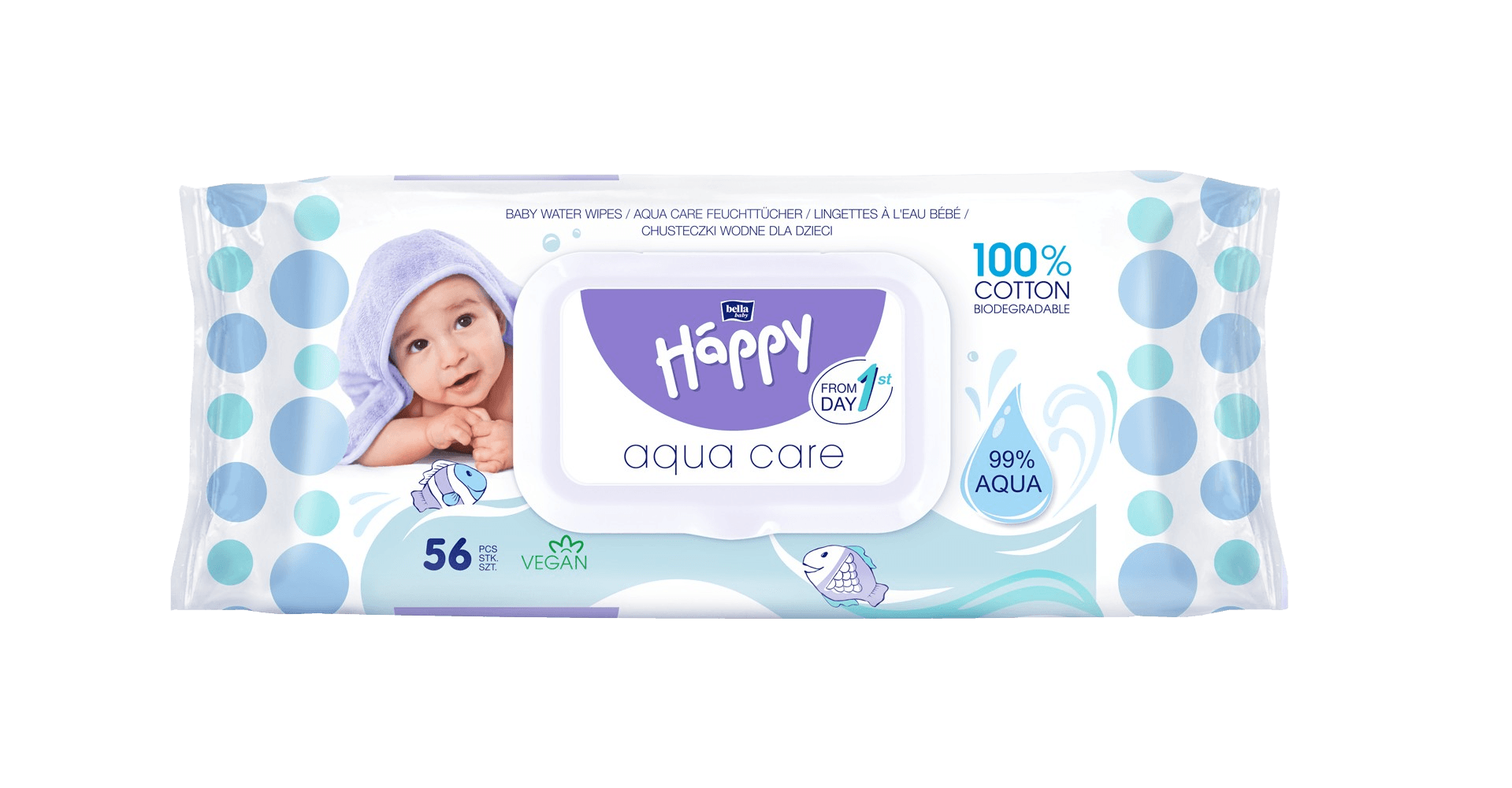 BELLA Baby Aqua care vlhčené obrúsky 56 ks