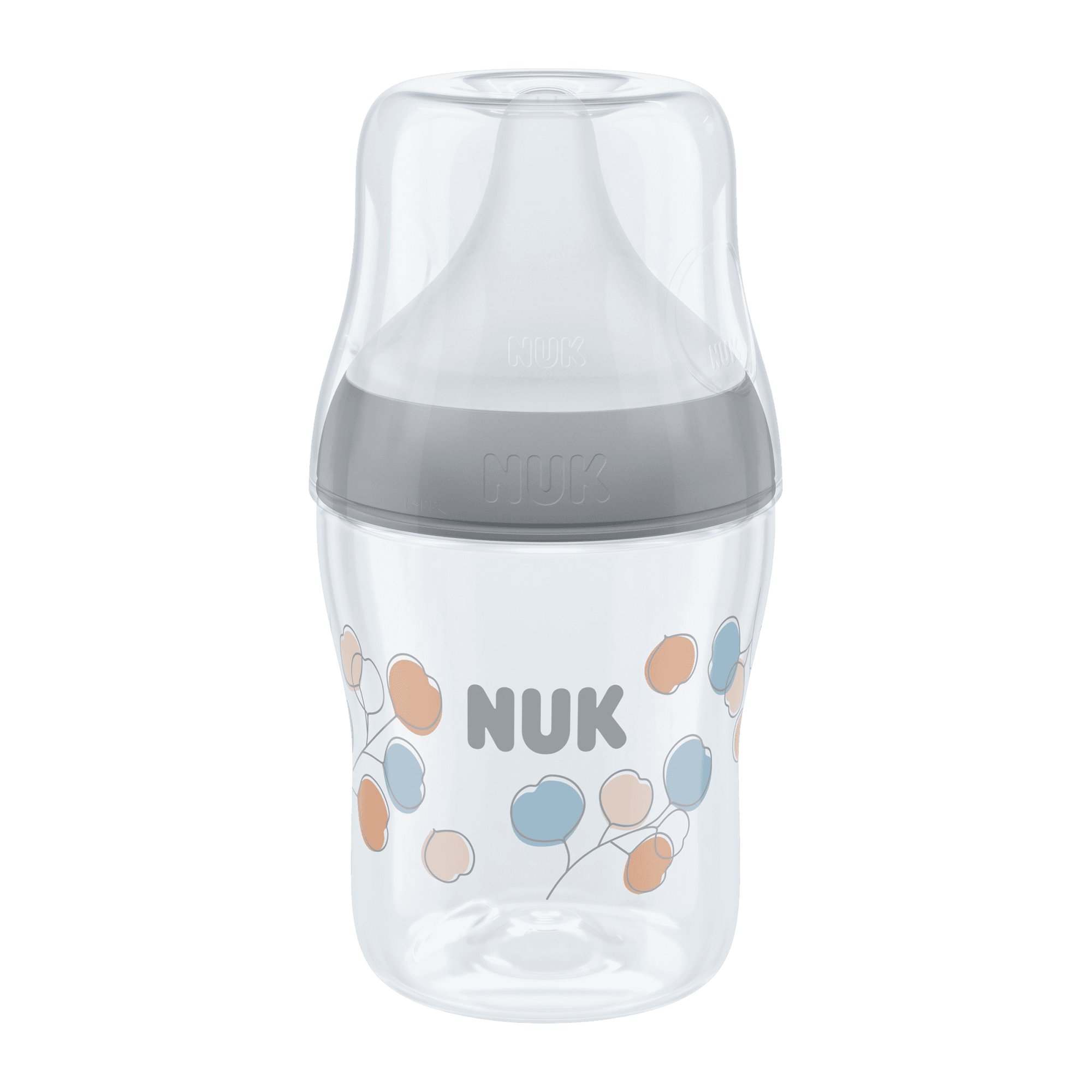 NUK Perfect Match fľaša s kontrolou teploty, šedá 150 ml