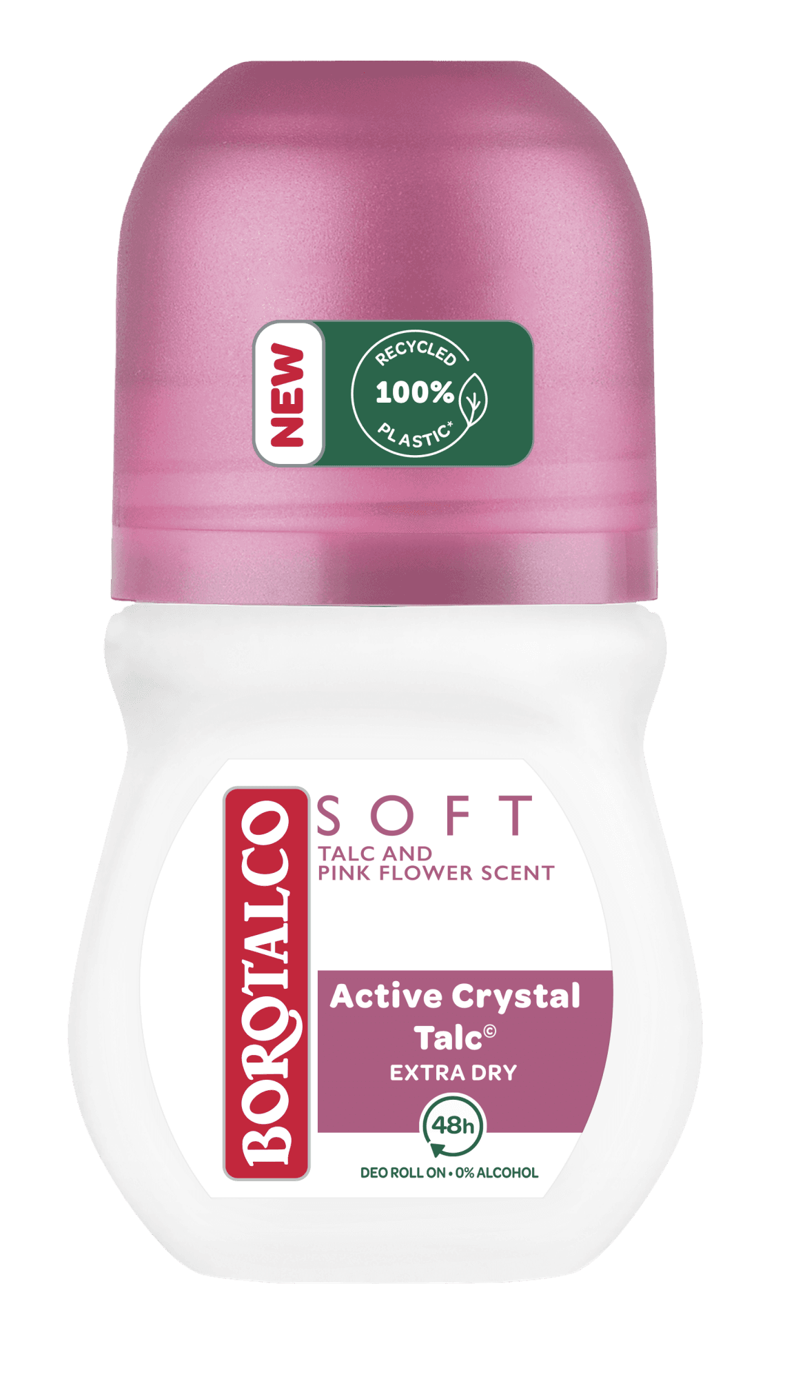 BOROTALCO Soft Talc and Pink Flower, Roll-on dezodorant pre ženy 50 ml