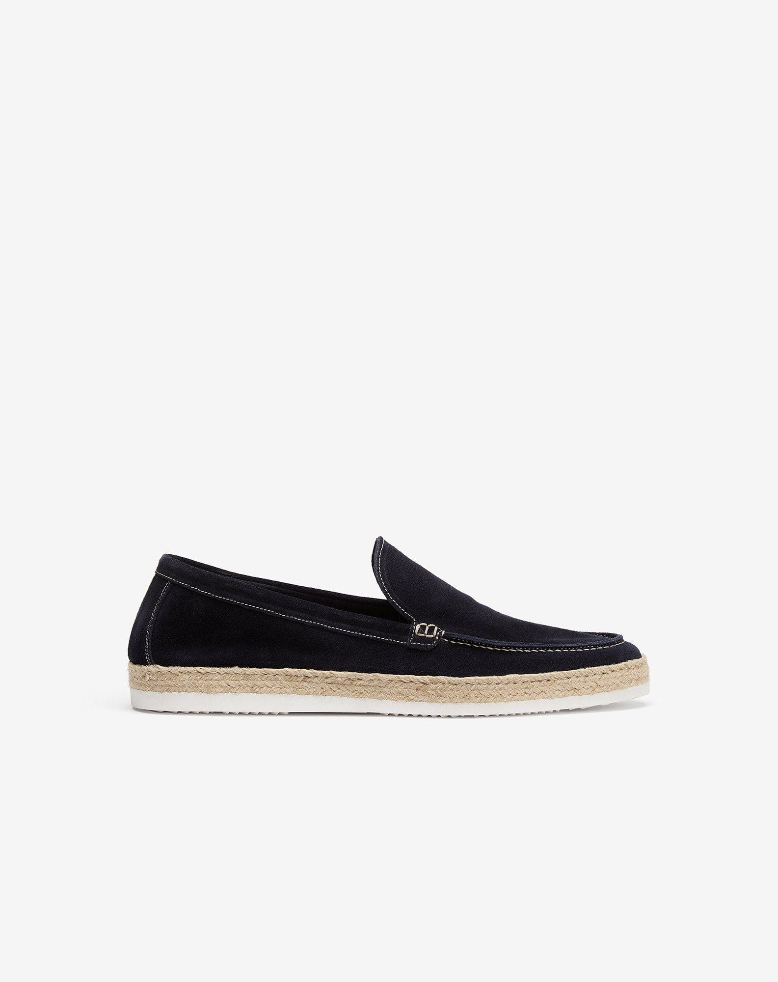 Navy blue suede loafers