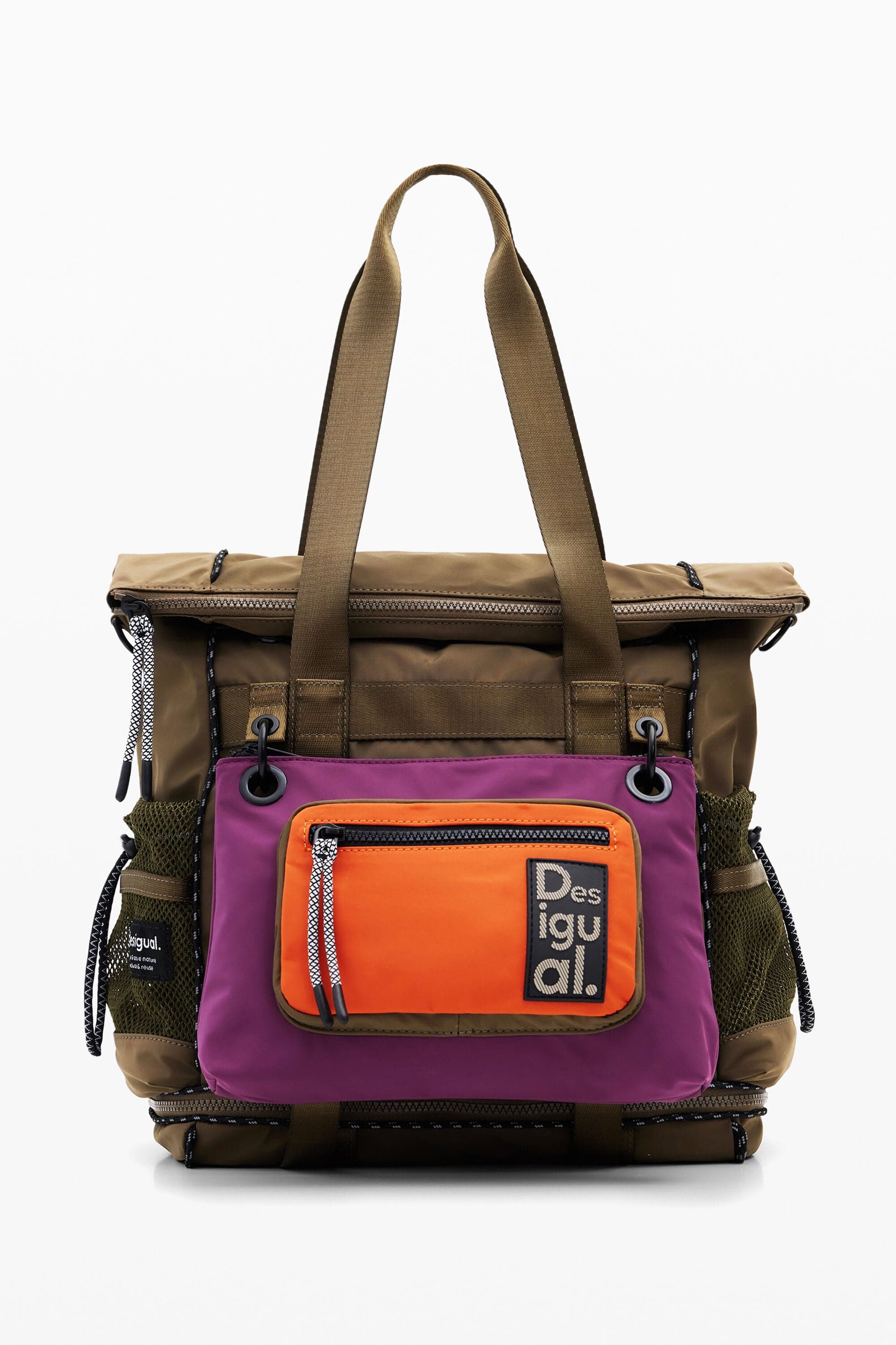 Desigual, Veľký viacpolohový batoh Voyager, DáMské, Polyester, Zelená, U