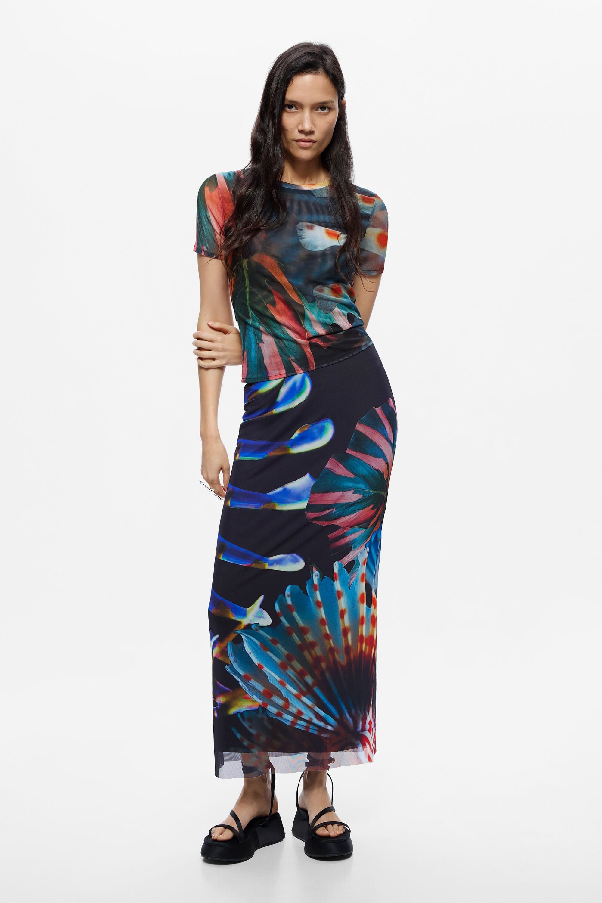 Desigual, Sukňa navrhnutá pánom Christianom Lacroixom, DáMské, Polyester, ČIerna, L