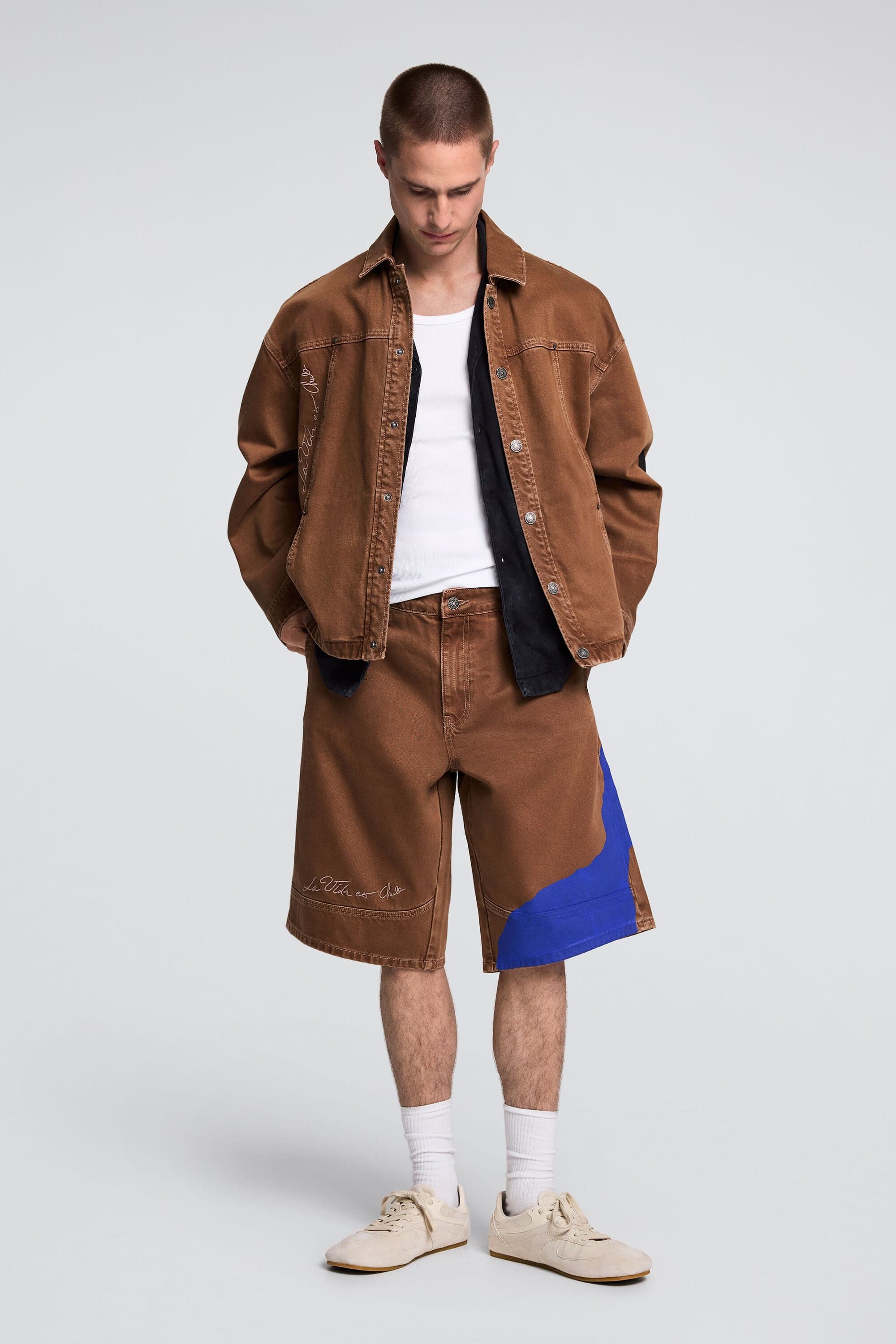 Desigual, Potlačené bermudy so slnkami, PáNske, Bavlna, Hnedá, 28