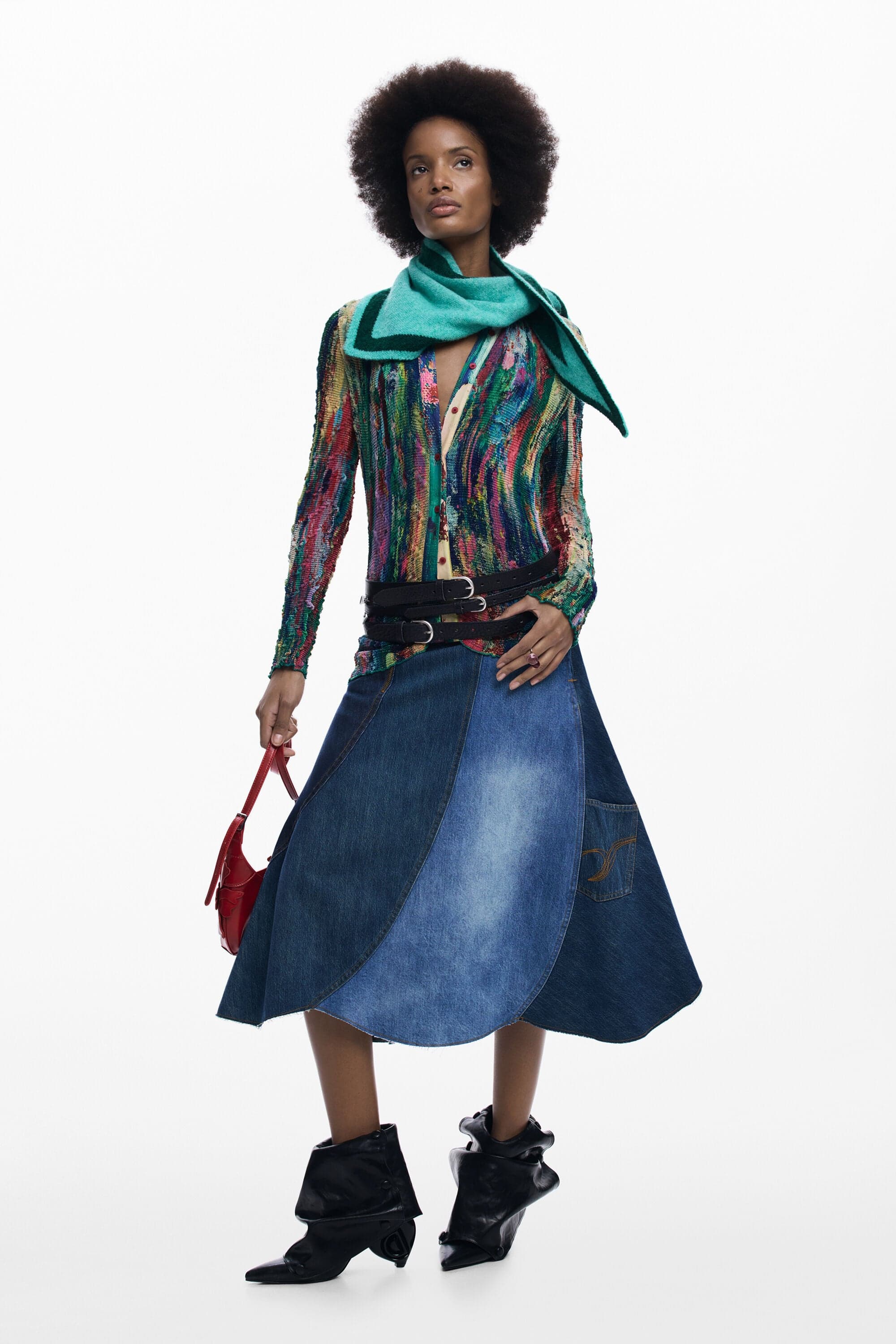 Desigual, džínsová sukňa patch, DáMské, Bavlna, Modrá, M