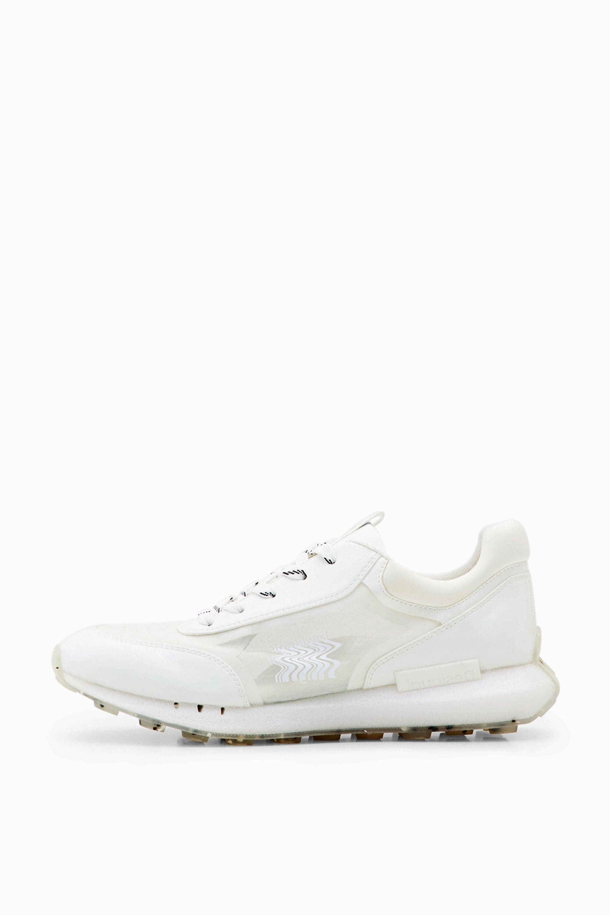Desigual, Transparency running sneakers, Biela, 36